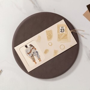 Zeitreise Hochzeitseinladung, Hochzeitseinladung, elegante Einladung, Hochzeitseinladungen, Pastellfarben, Ehe und Alterung