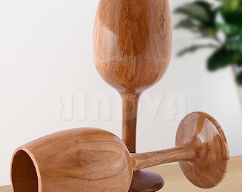 Set Of 2 Wooden Goblets Made Of Hindva Wooden Drinking Glass