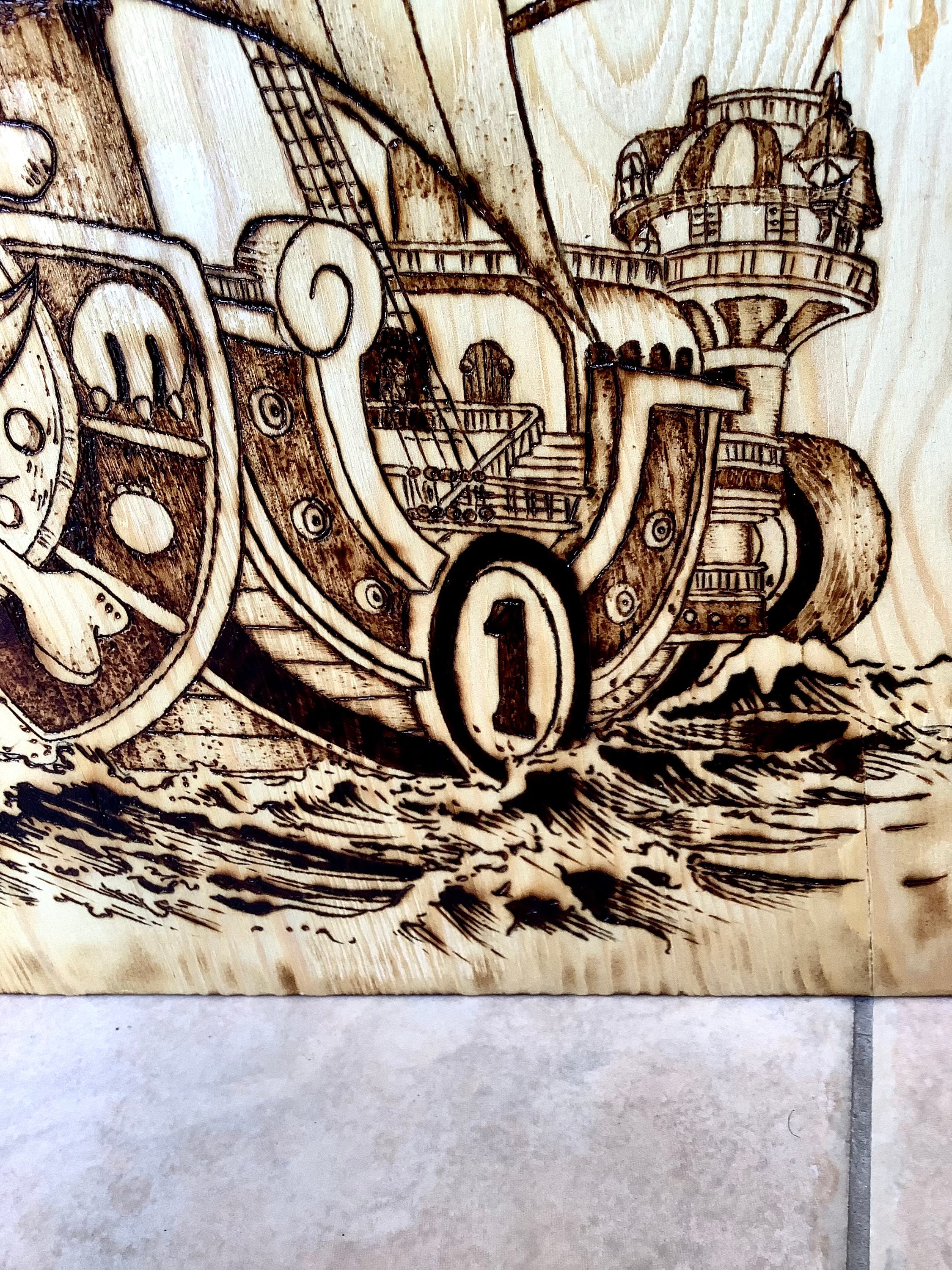 One Piece Wooden Bed Side Table With Handmade Pyrography / - Etsy