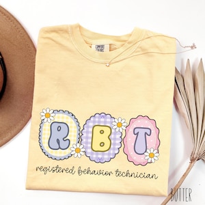 RBT Comfort Colors Shirt, RBT Tech Tee, Registered Behavior Technician Tshirt, ABA Therapist T shirt, Behavior Analyst Tee