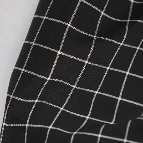 Richelieu en coton biologique à carreaux noirs et blancs, 140 g/m2 coupé à longueur. Vendu par unités de 10 cm (1 mt = 10 unités)