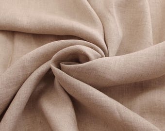 Stonewashed Leinenstoff: Naturfarbe, mittelschwer (185 g/m²) aus Litauen