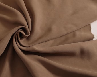 Mocca Tencel Twill-Stoff: Designer Deadstock, Soft Touch