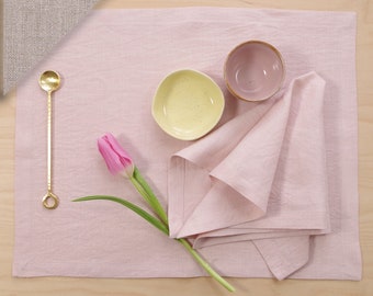 natural colour placemat in organic linen, custom made upon request