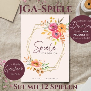 Sofort DOWNLOAD | JGA Spiele | stilvolles Spiele-Set zum Junggesellinnenabschied | Din A4 | zum selber Ausdrucken | JGA Frauen