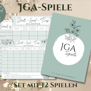 Sofort DOWNLOAD | JGA Spiele | stilvolles Spiele-Set zum Junggesellinnenabschied | Din A4 | zum selber Ausdrucken | JGA Frauen