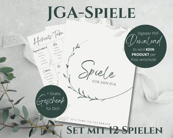 Sofort DOWNLOAD | JGA Spiele | stilvolles Spiele-Set zum Junggesellinnenabschied | Din A4 | zum selber Ausdrucken | JGA Frauen