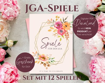 Sofort DOWNLOAD | JGA Spiele | stilvolles Spiele-Set zum Junggesellinnenabschied | Din A4 | zum selber Ausdrucken | JGA Frauen