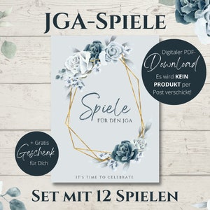 Sofort DOWNLOAD | JGA Spiele | stilvolles Spiele-Set zum Junggesellinnenabschied | Din A4 | zum selber Ausdrucken | JGA Frauen