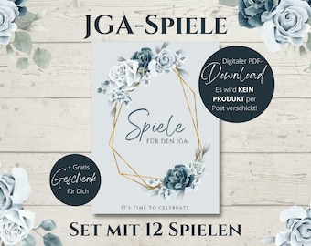 Sofort DOWNLOAD | JGA Spiele | stilvolles Spiele-Set zum Junggesellinnenabschied | Din A4 | zum selber Ausdrucken | JGA Frauen