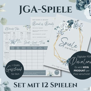Sofort DOWNLOAD | JGA Spiele | stilvolles Spiele-Set zum Junggesellinnenabschied | Din A4 | zum selber Ausdrucken | JGA Frauen