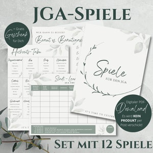Sofort DOWNLOAD | JGA Spiele | stilvolles Spiele-Set zum Junggesellinnenabschied | Din A4 | zum selber Ausdrucken | JGA Frauen