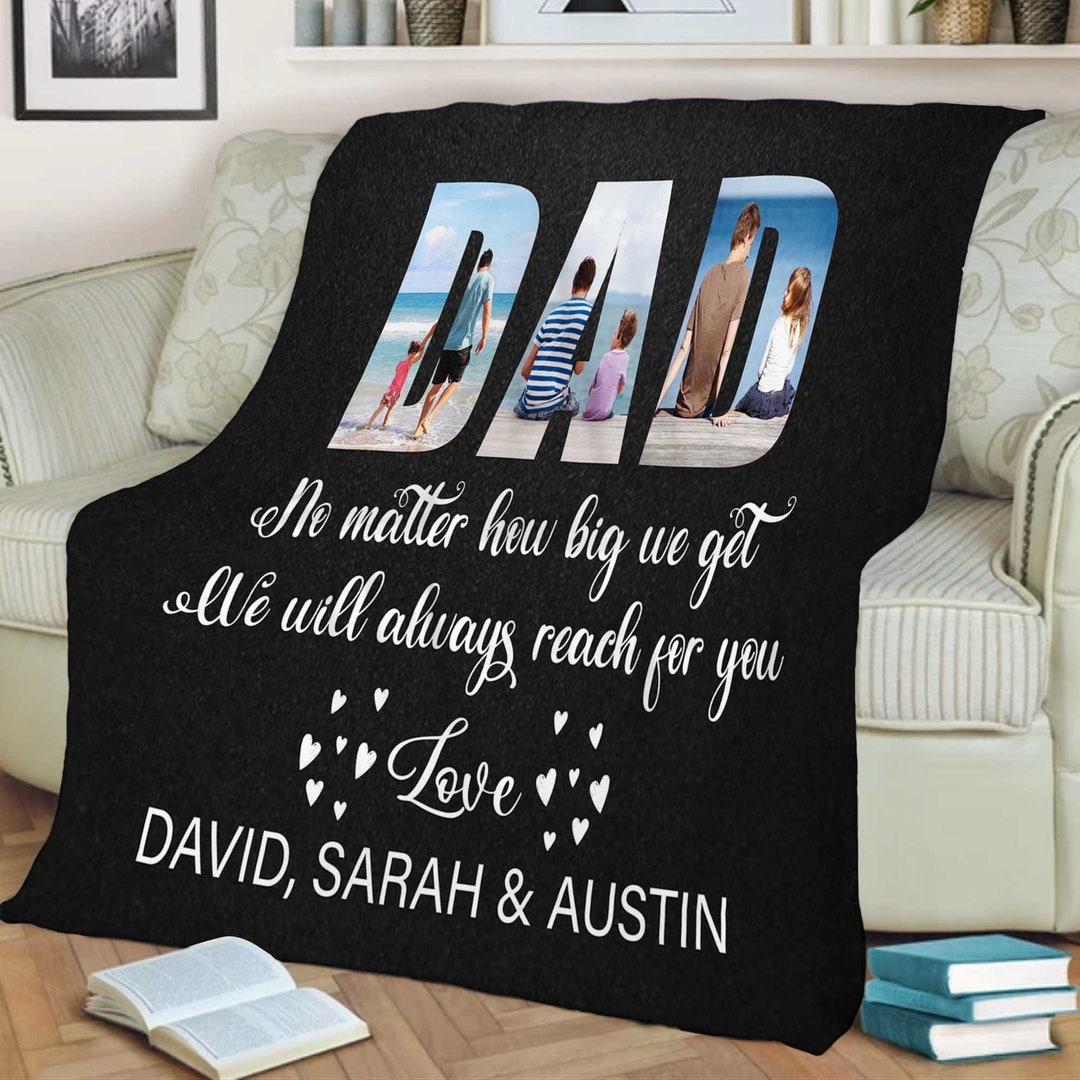 Father's Day Gift Photo Blanket for Dad Custom Gift for Daddy From