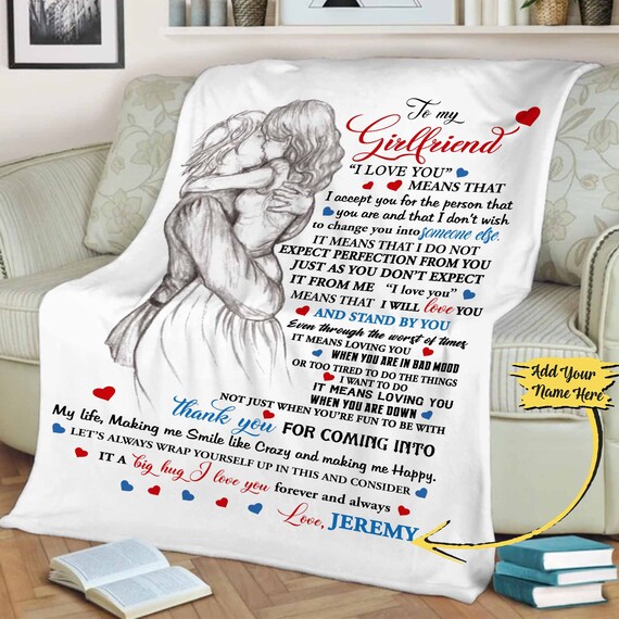 Valentine Day Gift for Girlfriend, to My Girlfriend Blanket, Thanks for  Coming in My Life, Custom Girlfriend Birthday Gifts From Boyfriend 