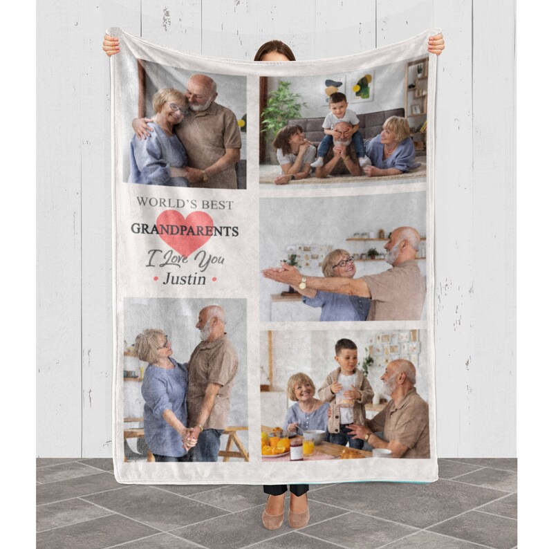 Customized Grandparents Blanket Photo Blanket Gift for Etsy