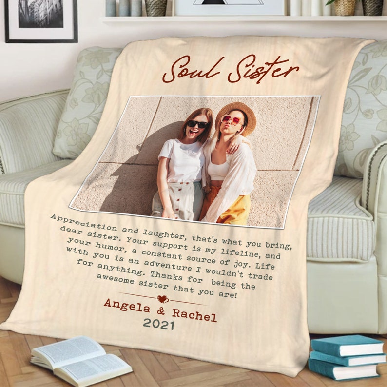 Sister Gifts Blanket - 320GSM Soft Flannel Throw, 60"x50", Lightweight, Birthday Gift For Sister, Graduation - View #4