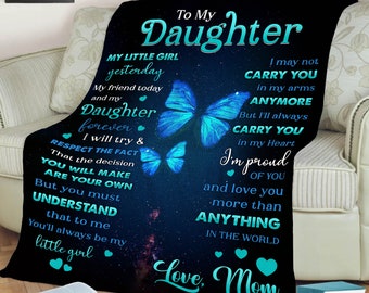 To My Daughter You Are My Sunshine Customized Blanket, Blanket For Daughter From Mom, Gift For Daughter's Birthday, Christmas, Custom gift