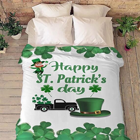 St patricks day fleece blanket sale