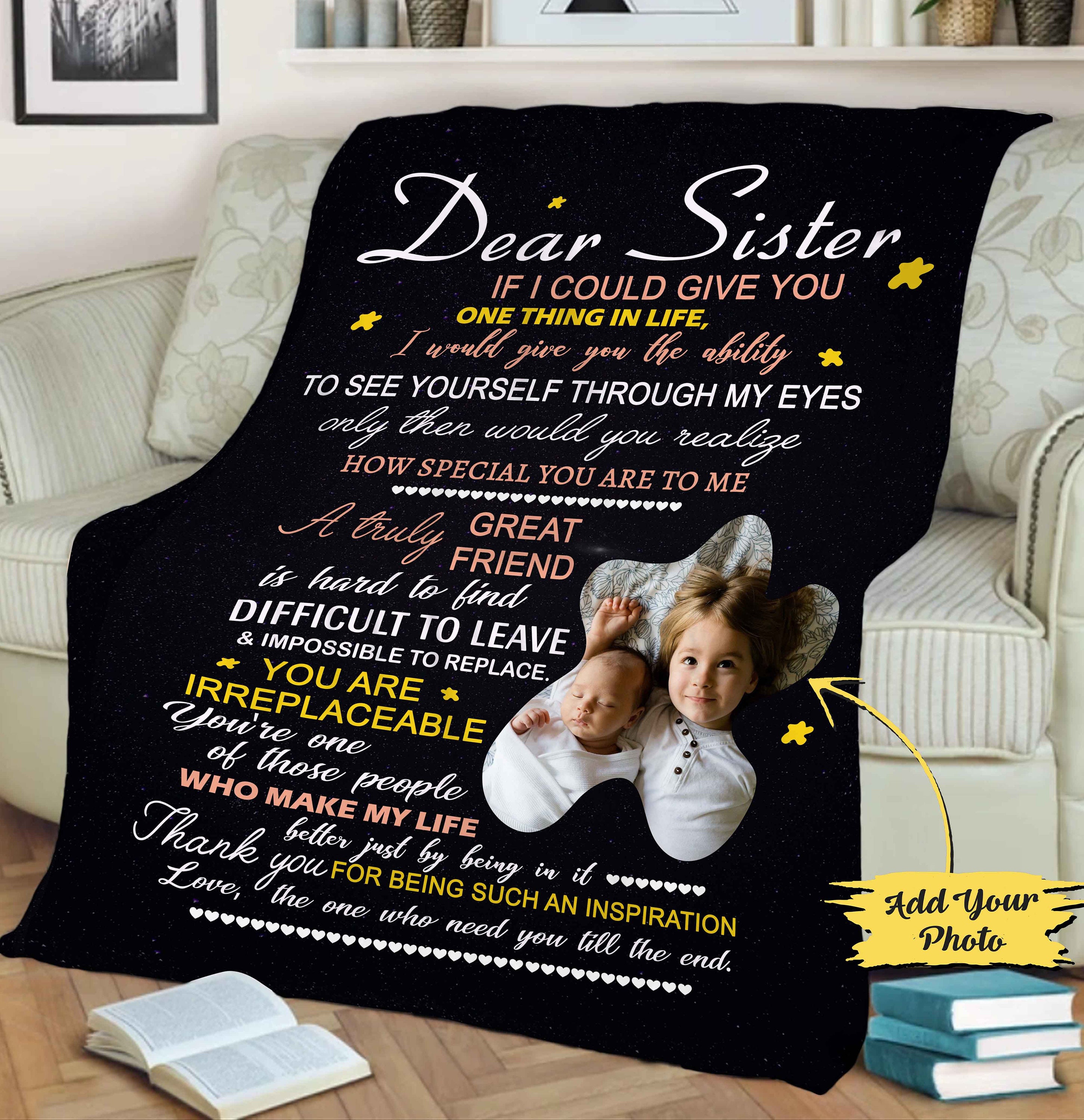 To My Sister I Love You Customized Blanket Gift for Sister to My Sister Photo Blanket Custom Gift for Soul Sister Sister to Sister Gift Etsy
