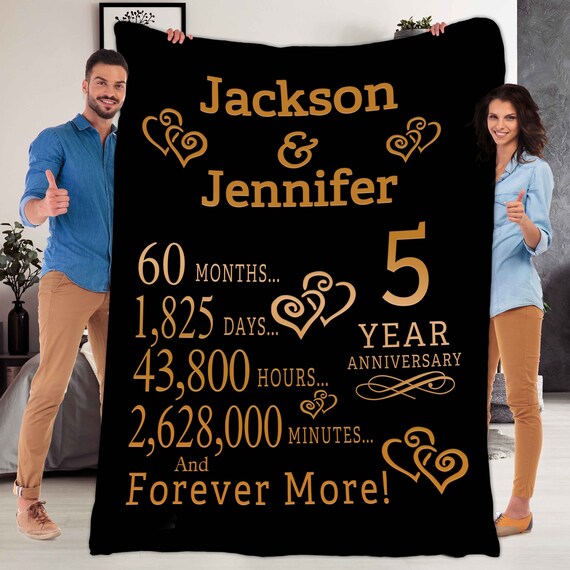 Customized Anniversary Year Blanket Custom Gift for Couples Etsy