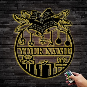 Personalized Christmas Metal Sign,Custom Christmas Metal Wall Art Christmas Scene Metal Sign,Wall Christmas Decoration,Home Decor Christmas