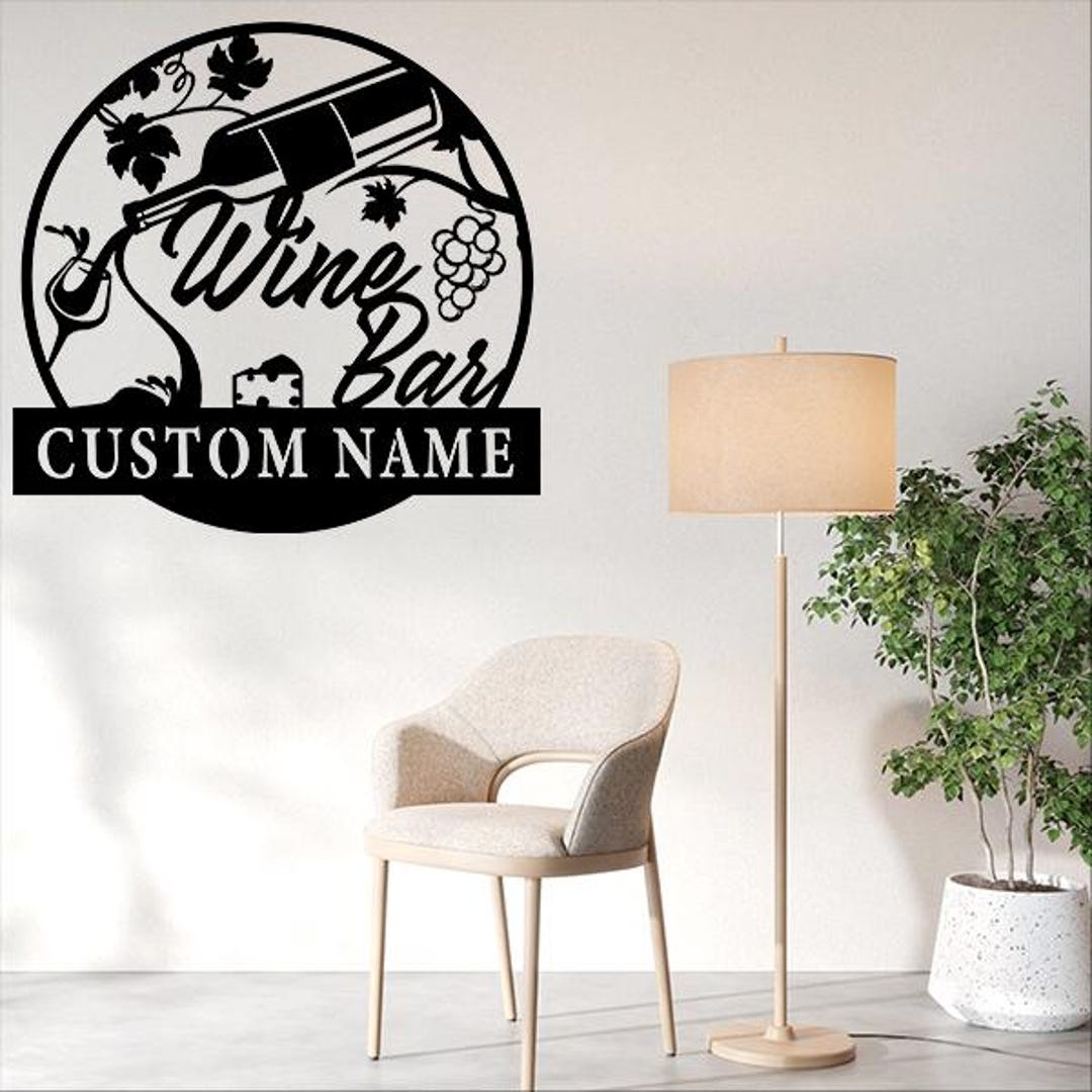 Personalized Wine Metal Wall Art,custom Wine Metal Wall Sign,wine Glass ...
