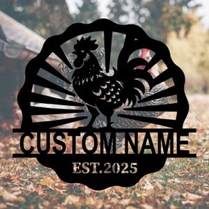 Personalized Chicken Coop Metal Sign,Custom Chicken Farm Metal Wall Art,Farmhouse Wall Decor Monogram Farm Sign,Chicken Coops Plaques