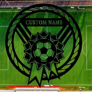 Personalized Soccer Metal Sign,Custom Football Soccer Metal Wall Signs,Soccer Player Hanging Sign Outdoor Porch Welcome,Football Lovers Gift