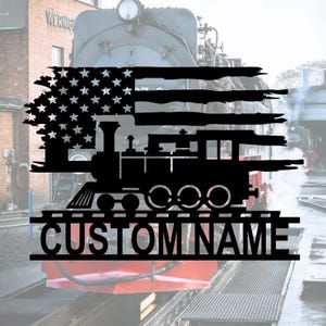 Personalisierte Zug Metallwandkunst: Kundenspezifisches Eisenbahnschild