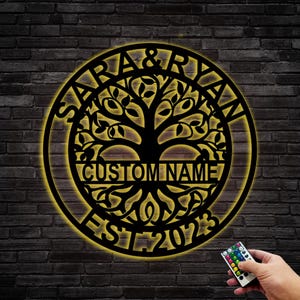Personalized Tree of Life Metal Sign,Customized tree of life metal decoration,Tree Wall Sign,Custom Metal Family Sign Wall DecorWedding Gift