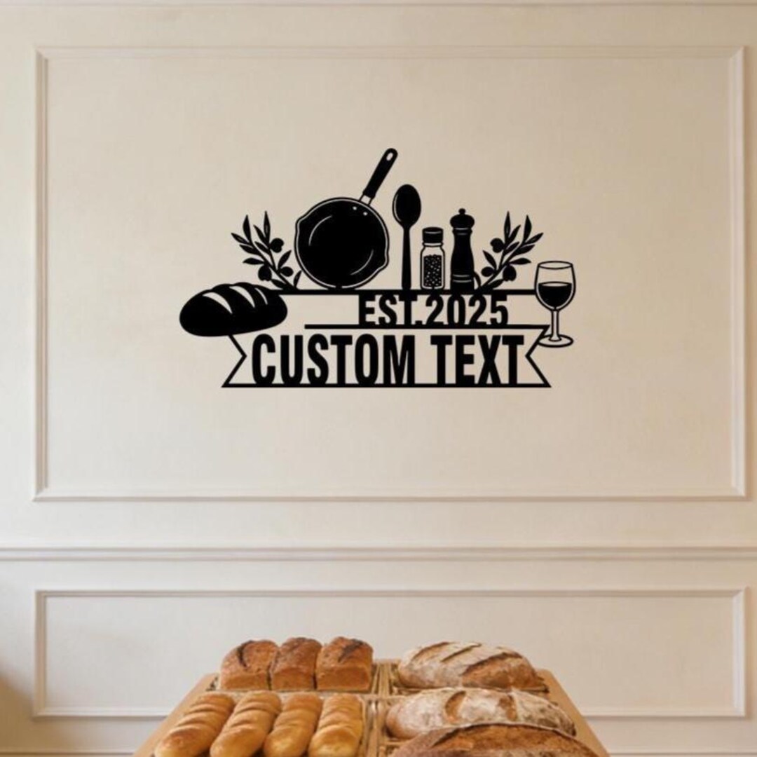 Custom Kitchen Name Sign,personalized Kitchen Metal Wall Art,bakery ...