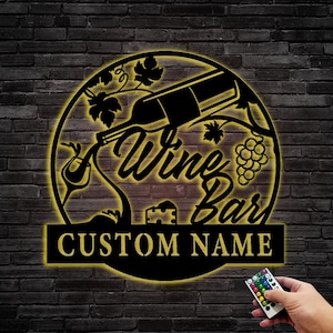 Personalized Wine Metal Wall Art,Custom Wine Metal Wall Sign,Wine Glass Home Decor,Wine Metal Wall Decor,Wine Theme Decor,Wine Lover Gifts