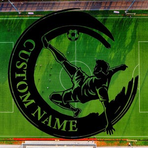 Personalized Soccer Metal Sign,Custom Football Soccer Metal Wall Signs,Soccer Player Hanging Sign Outdoor Porch Welcome,Football Lovers Gift