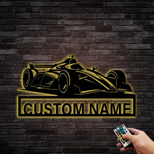 Personalized Race Car Metal Sign Monogram,Custom Race car Metal Wall Sign,Race Car Metal Wall Decor ,Birthday Housewarming Gift for Racer