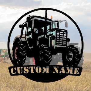 Custom Tractor Metal Wall Sign, Personalized Tractor Farm Signs, Metal Wall Art for Rooms, Tractor Farm Decor, Custom Tractor Gifts