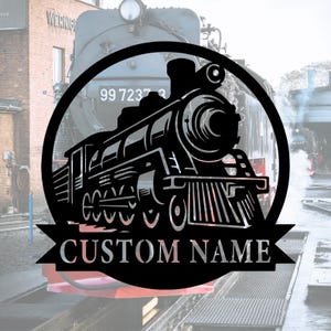 Personalisierte Zug Metallwandkunst: Kundenspezifisches Eisenbahnschild