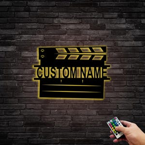 Personalized Movie Director Name Sign Decoration For Room,Custom Clapperboard Metal Wall Art,Movie Metal DecorCinema Decor,Living Room Decor