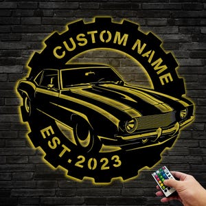 Personalized Metal Garage Name Sign,Custom Family Sign Garage Metal Sign Last Name for Car,Repair Work Shop Sign,Man Cave Sign
