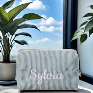 Cord-Make-up-Tasche Kleine Make-up-Tasche für Geldbörse, Reißverschluss-Make-up-Tasche für Reisen, Tasche für Frauen, Geburtstagsgeschenke für Frauen