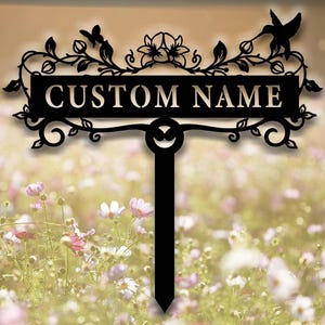 Personalized Garden Stake Metal Sign,Custom Metal Garden Sign,Garden Name Sign,Gardening Decor Gifts for Gardeners