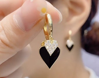 Queen of Spades Earrings for women girl  silver earrings  lovely earrings summer earrings hoop earrings dangle earrings spades earrings