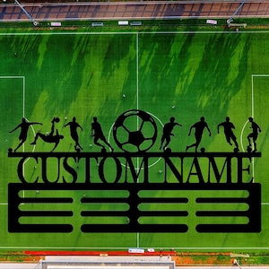 Personalized Soccer Metal Sign,Custom Football Soccer Metal Wall Signs,Soccer Player Hanging Sign Outdoor Porch Welcome,Football Lovers Gift