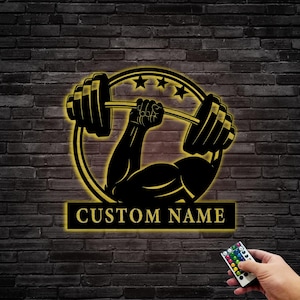Personalized Gym Metal Sign,Custom Metal Home Gym Sign,Metal Wall Art for Fitness Enthusiasts, Weightlifting Decor Bodybuilding Gift