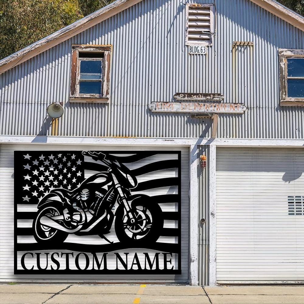 Personalized Motorcycle Garage Sign,customized Name Sign Garage Wall ...