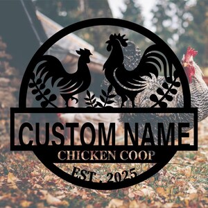 Personalized Chicken Coop Metal Sign,Custom Chicken Farm Metal Wall Art,Farmhouse Wall Decor Monogram Farm Sign,Chicken Coops Plaques