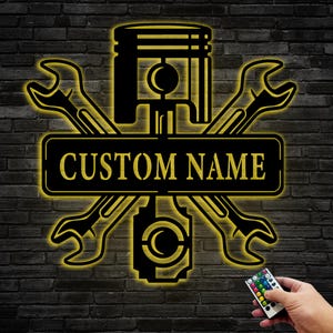 Personalized Metal Workshop Sign with Last Name,Custom Work Shop Metal Sign,Tool Shed Sign Metal Sign,Shed Sign for Dad/Husband