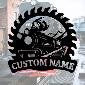 Personalisierte Zug Metallwandkunst: Kundenspezifisches Eisenbahnschild