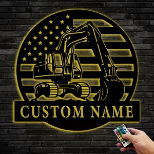 Personalized Excavator Metal Wall Sign,Custom Excavator Driver Sign,Custom Construction Metal Wall Decor,Excavator Metal Wall Art