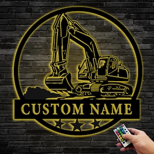 Personalized Excavator Metal Wall Sign,Custom Excavator Driver Sign,Custom Construction Metal Wall Decor,Excavator Metal Wall Art
