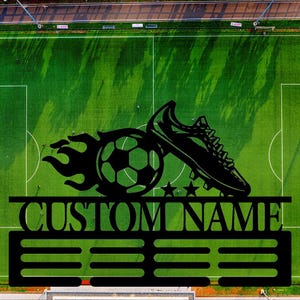 Personalized Soccer Metal Sign,Custom Football Soccer Metal Wall Signs,Soccer Player Hanging Sign Outdoor Porch Welcome,Football Lovers Gift
